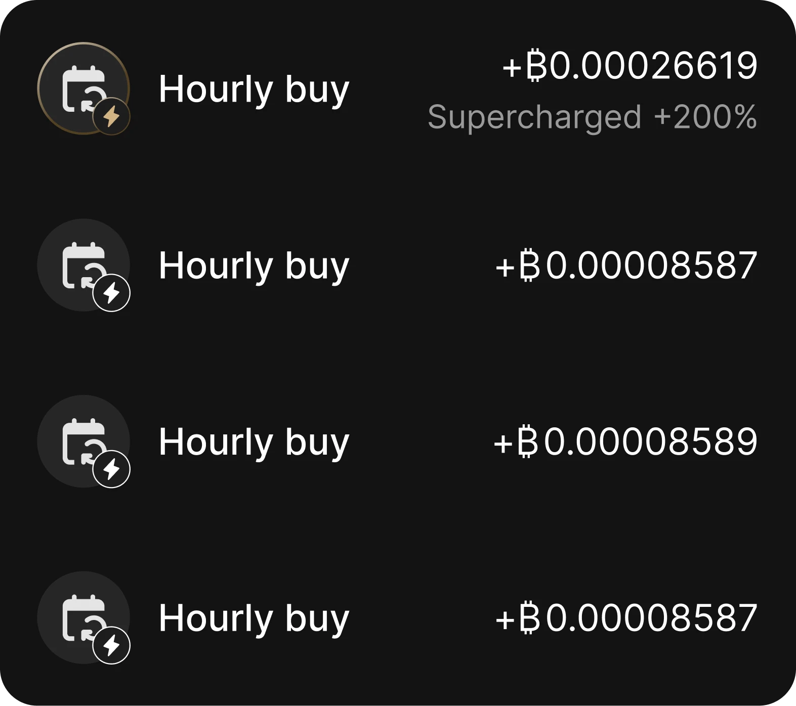 coinspotexchange's recurring Bitcoin purchase interface